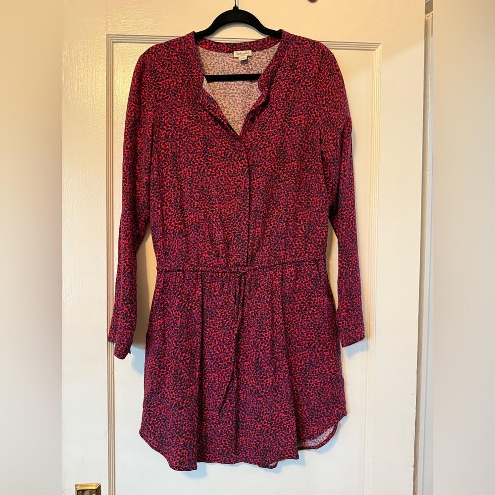 Splendid West Village Leopard Print Dress, size large